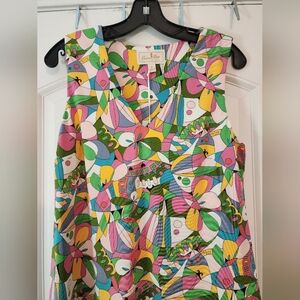 Flora Bon Livie Dress NWT Colorful Geometric Sleeveless Medium Coastal Summer